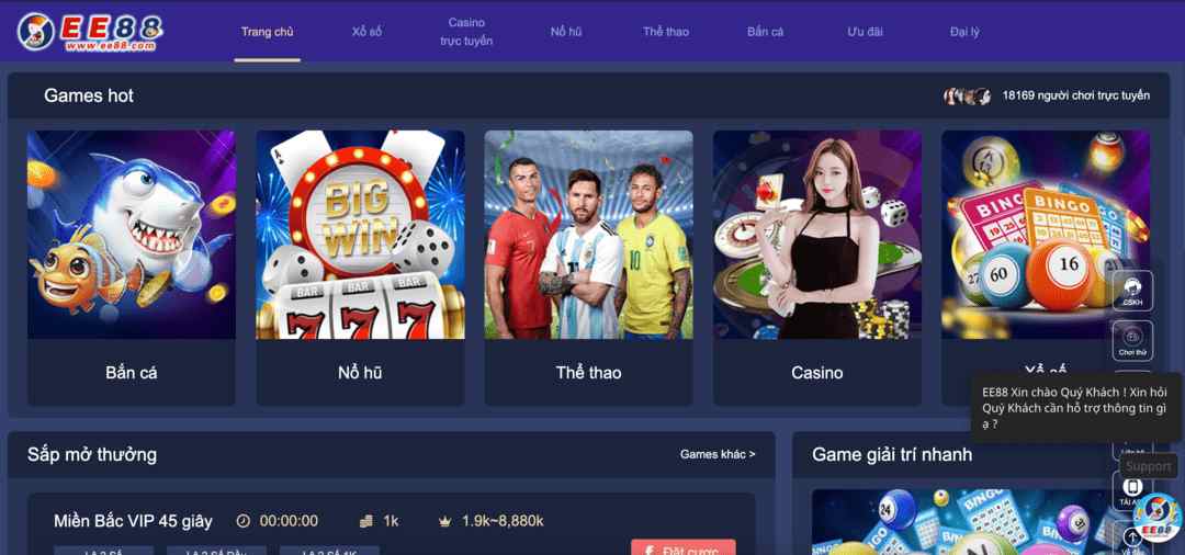 Nhà cái có đa dạng loại hình game trực tuyến cho bet thủ lựa chọn